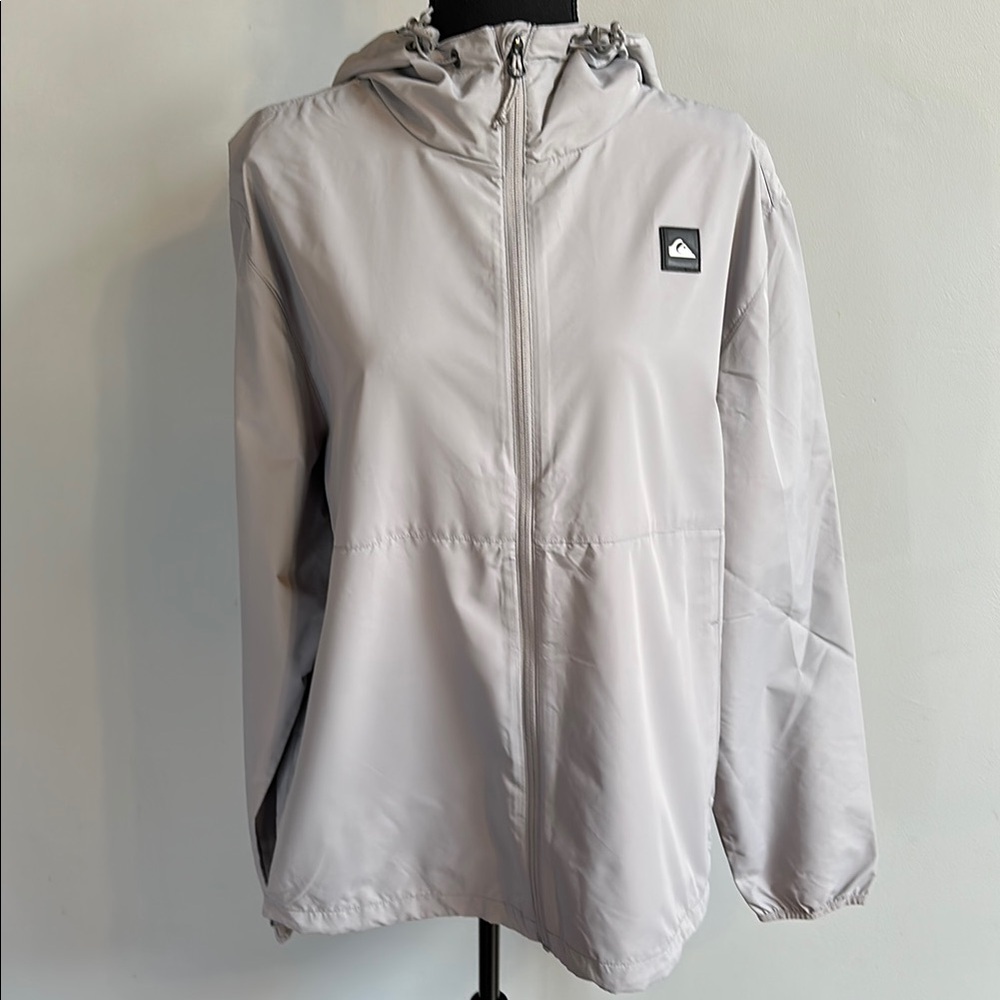 NWT Quiksilver Gray Hooded Jacket/Windbreaker